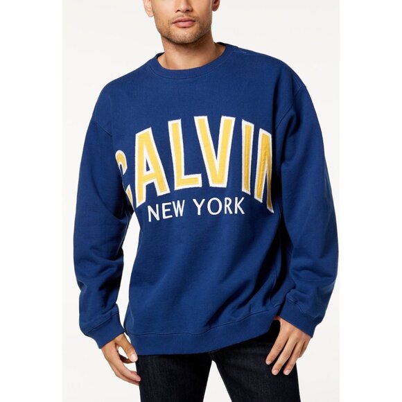 Calvin Klein Other - NWT Calvin Klein Varsity Style Logo Relaxed Sweatshirt Cobalt Blue Size 2X